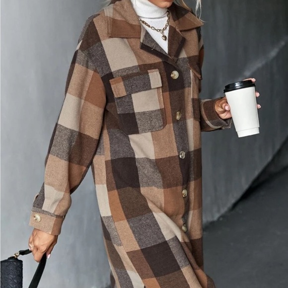 Plaid oversized shirt jacket - Picture 3 of 7
